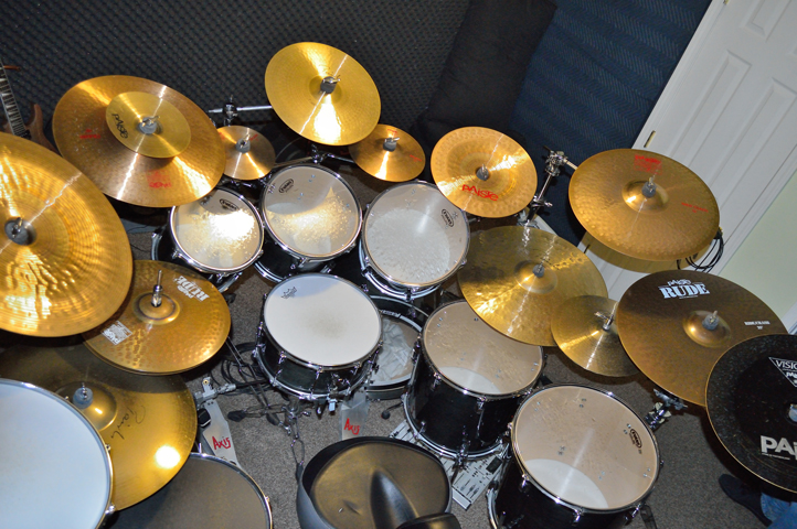 Derek Houle's Studio Drum Kit Setup